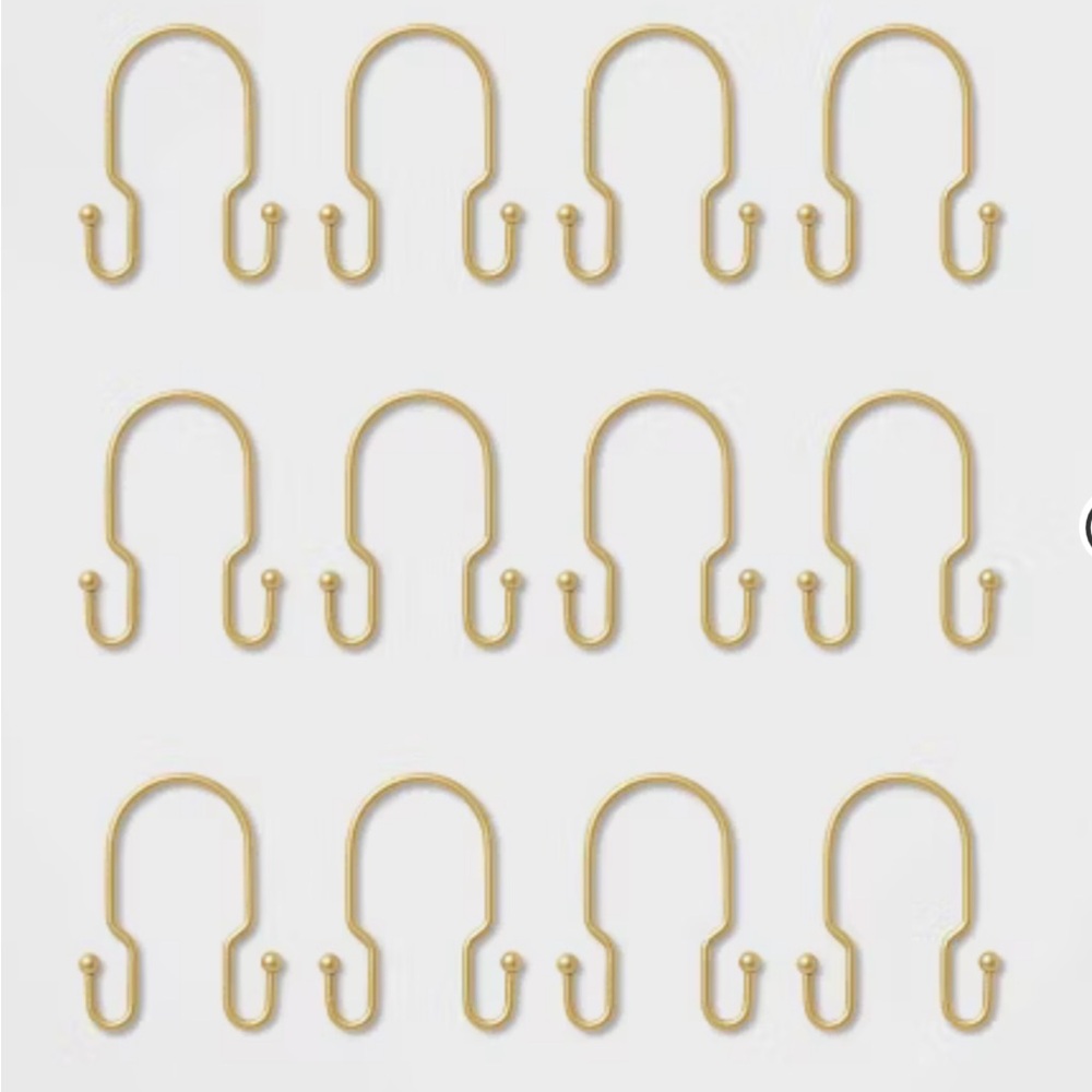 Metal Double Shower Hooks Brass - Room Essentials™